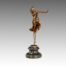 Танцовщица Статуя Джой танцует бронзовую скульптуру, DH Chiparus TPE-466